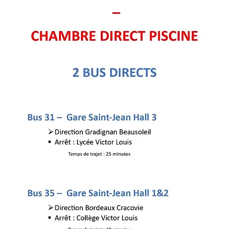 Direct Piscine Bed & Breakfast Talence